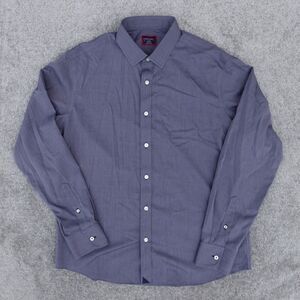 Untuckit Shirt Mens L Gray Solid Long Sleeve Wrinkle Free Button Business Casual
